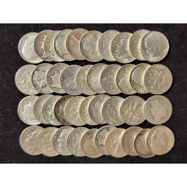 $4 Face Value in Assorted 90% Silver Dimes