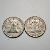 Image 2 : Two 1953-D United States 90% Silver Franklin Half Dollars - FV: $1.00