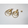 Image 2 : 10K Yellow Gold Triple Hoop Earrings - Total Weight: 3.1g