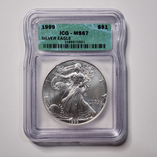 ICG MS67 GRADED 1999 Silver 1 Oz American Eagle ~ Perfect For Any Level Collector!