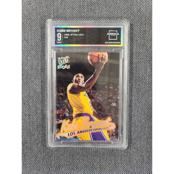 Arena Club Graded Mint 9 Kobe Bryant Fleer '96-97 Ultra Rookie Basketball Trading Card 