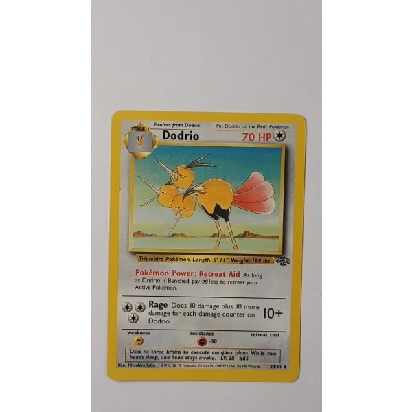 1999 Dodrio #34/64 Pokemon Trading Card From The Jungle Set - Near Mint