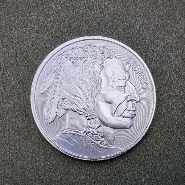 One Troy Ounce .999 Fine Silver Indian Buffalo Round ~ MINT UNCIRCULATED!