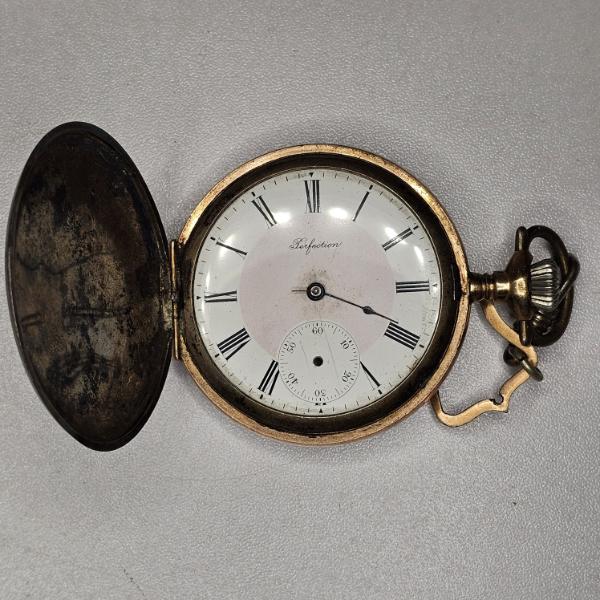 Vintage "Perfection" Brand Gold-Filled Hunting-Case Pocket Watch