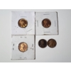 Image 1 : x5 Lincoln Wheat Cents: 1919, 1909 VBD, 1957-D, 1956, 1958