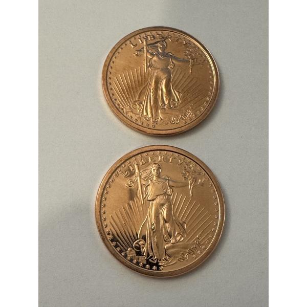 Walking Liberty .999 Fine Copper Troy Ounce Coins - Mint Condition - Exceptional Coins