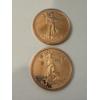 Image 1 : Walking Liberty .999 Fine Copper Troy Ounce Coins - Mint Condition - Exceptional Coins