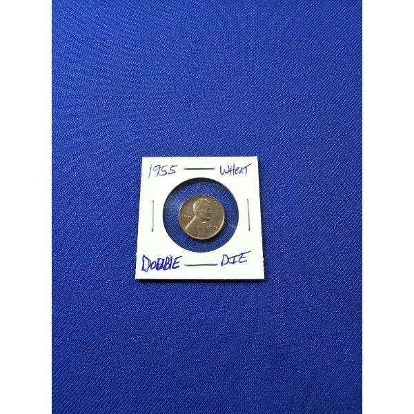 1955 Wheat Penny - Double Die, Excellent Condition, In Protective Sleeve