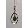Image 4 : 14K Gold Pendant With Jade On 14K Gold Cable Chain 20" Necklace - Weight: 1.7g