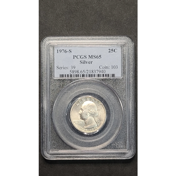 PCGS 1976-S MS 65 Silver Washington Quarter