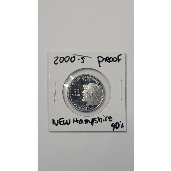 United States 2000-S New Hampshire State Proof 90% Silver Quarter
