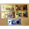 Image 1 : 5 Pc Set Pure 24k .999 Gold Foil Bank Note Of The Reserve Bank Of ZIMBABWE - Each In Mint Condition 