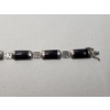 Image 5 : Sterling Silver 7in Onyx Bracelet TW: 11.8g