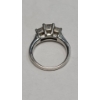 Image 4 : Emerald-Cut Diamond Platinum Engagement Ring - Size 6.5 - Weight: 8.0g