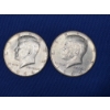 Image 1 : Lot of 2 1964 United States Kennedy Half Dollars - 90% Silver
