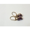 Image 3 : 14K Gold Earrings with Amethyst-Colored Stones Total Weight 3.6g