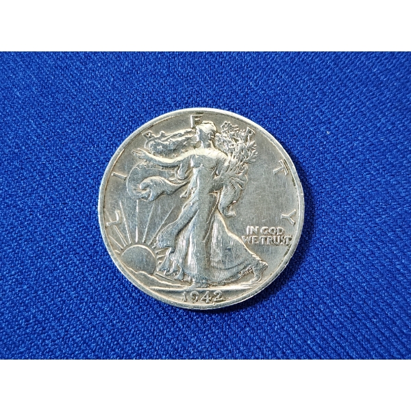1942-S 90% Silver Walking Liberty Half Dollar 