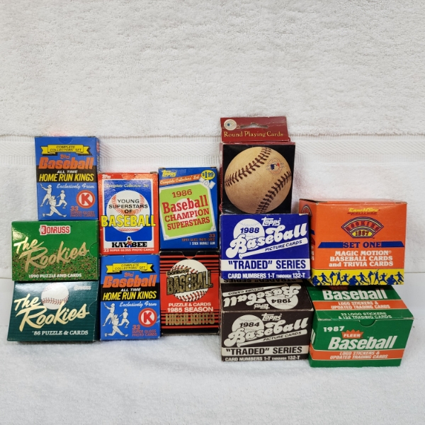 12 Boxes of Assorted Baseball Trading & Playing Cards ~ Open & Unsearched!