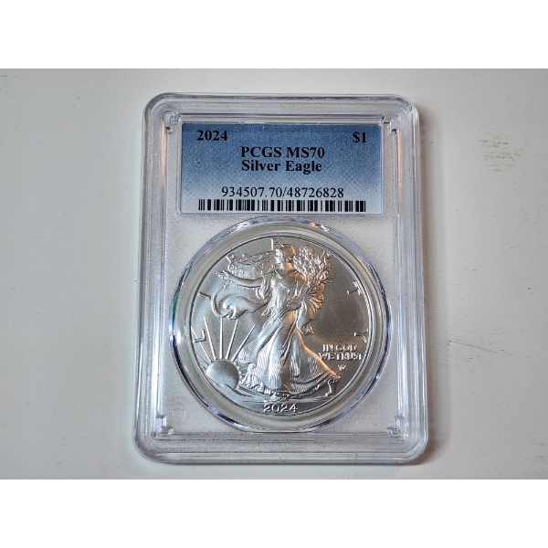 PCGS MS70 2024 American Silver Eagle 1 oz .999 Fine Silver 