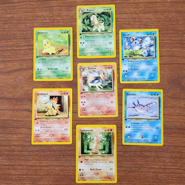 7 Assorted 1st Edition Vintage 1st Edition Pokemon Trading Cards ~ NM/LP Condition!