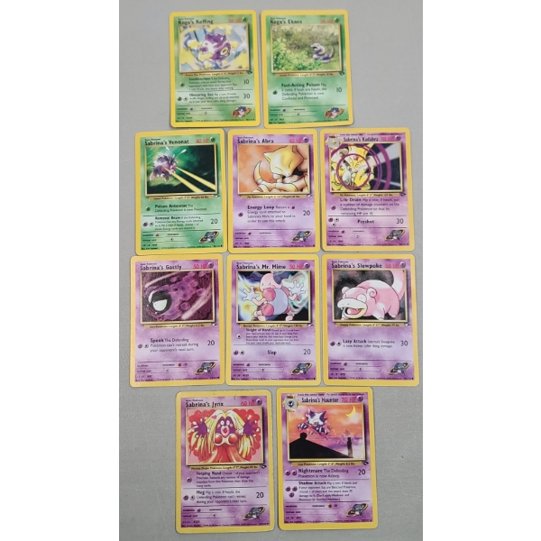 Vintage Pokémon Trading Cards From The Gym Heroes Expansion Set Featuring Trainers Sabrina & Koga  