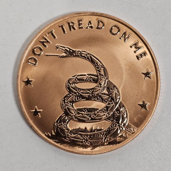 Don't Tread On Me One AVDP Ounce .999 Fine Copper Round