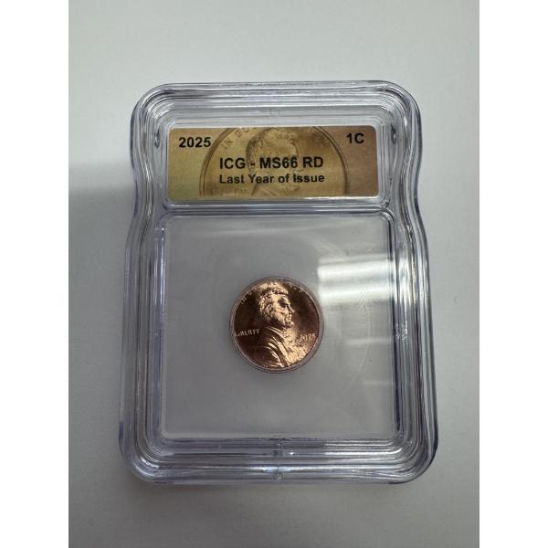 2025 ICG-MS66 RD Last Year of Issue- Lincoln Penny- Beautiful Condition 