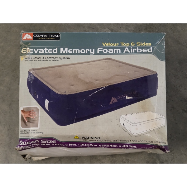 New In Box! Queen Sized Elevated Ozark Trail Air Bed