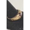 Image 3 : Men's 10K Yellow Gold With Oval Garnet Center Stone With Diamond Accents - Size 10 - Weight: 4.3g 