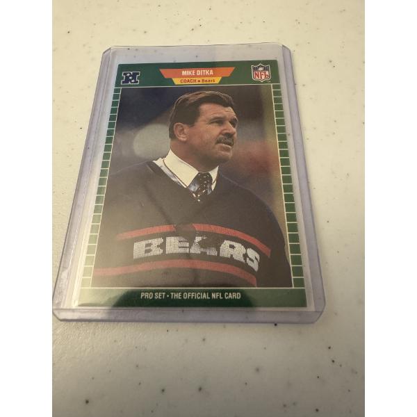 1989 Mike Ditka Pro Set Coach Football Card - Excellent Condition