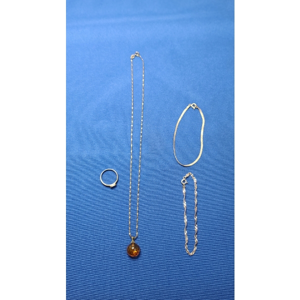 Assorted Sterling Silver Jewelry Featuring Lapis Lazuli Ring-Total Weight 7.9