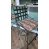 Image 2 : PICKUP IN NORTHFIELD - Superb Set Of 2 Bar Stool Type Metal & Upholstered Chairs:  46 x 18 x 18