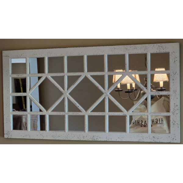 Window Pane Style Wall Mirror - 48W x 24H