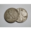 Image 1 : Two Assorted 90% Silver United States Walking Liberty Half Dollars ~ $1.00 Face Value