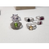 Image 3 : x6 Gorgeous Sterling Silver Rings w/ Assorted Colored Stones TW: 18.5g