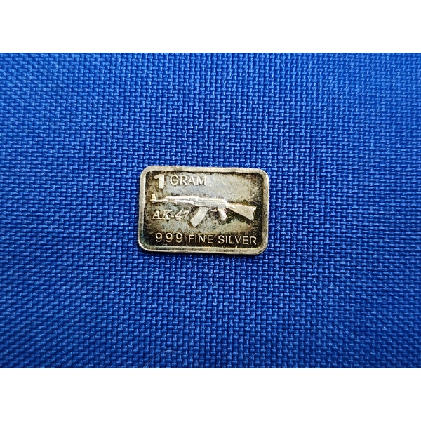 1 Gram .999 Fine Silver Bar - AK-47 Design