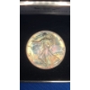 Image 2 : 1992 1 Troy oz 999 Fine Silver American Eagle Coin - Beautiful Toning