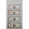 Image 1 : (4) Assorted Series Red Seal $2 Bank Notes - Face Value: $8.00