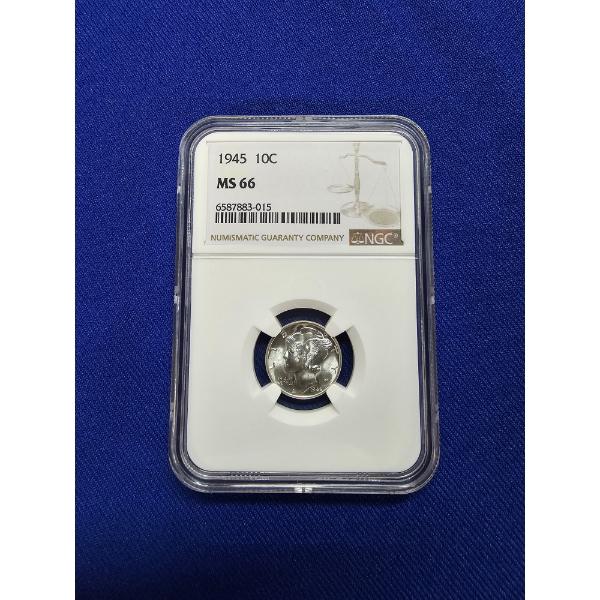1945 - W Mercury Dime - NGC MS66