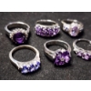 Image 4 : Stunning Sterling Silver Rings Ft. Amethyst & Other Purple Stones  - Total Weight: 24.6 Grams