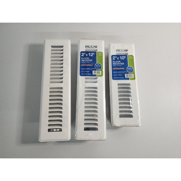 3 Floor Registers (2) 2x12 and (1) 2x10