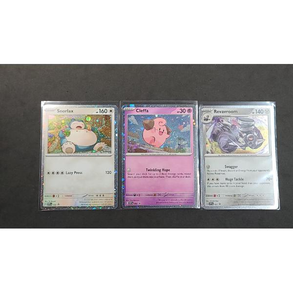 2024 Cleffa SVP EN 095, Snorlax SVP EN 122, Revaroom SVP EN 121 Black Star Promo Holo Pokemon Cards