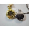 Image 4 : Two Pocket Watches: Gold-Tone Unique Open Design & Silver-Tone Montana Silversmiths Star Design