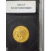 Image 2 : 1913 United States $5.00 Gold Indian Coin Minted by Philadelphia Mint in Slab ~ AGW: 0.242 Oz