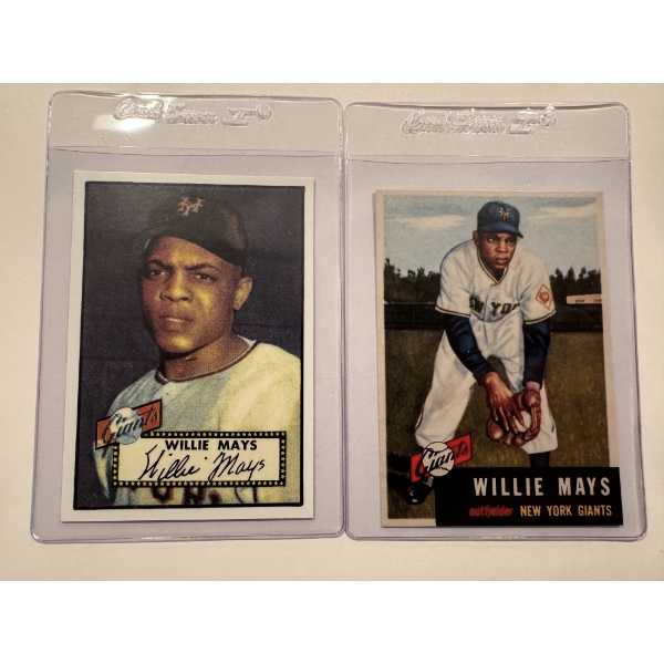 2 - Willie Mays New York Giants Throwback Baseball Cards - Mint Condition