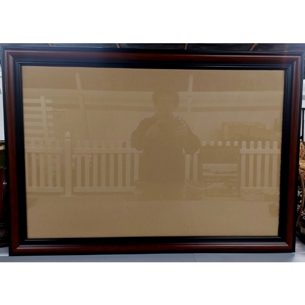 3 Pcs Brand New Large Art / Picture Frames  2 Under Glass 40" by 29" Largest In Dark Mahogany See Pi