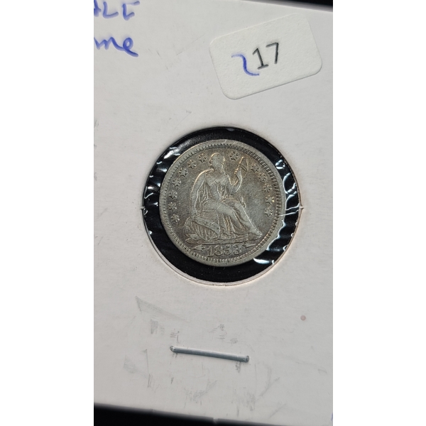 1853 90% Silver Seated Liberty Half Dime