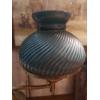 Image 3 : Antique Twin Student Desk Lamp With Swirl Twist Teal Cased Glass Shades - Electric - See Pics