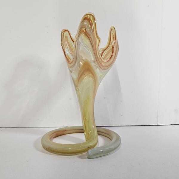 Vintage Mid-Century Modern Hand-Blown Art Glass Vase