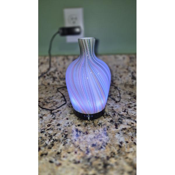 PICKUP IN NORTHFIELD - Small 8" Swirl Art Glass Nite Light As Shown - See Pics 